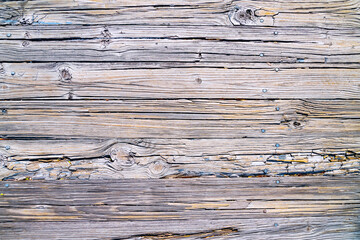 Naklejka premium Weathered wood texture with aging wood. Weathered boards with cracks.