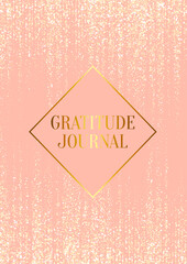 Feminine journal cover with glittery design 