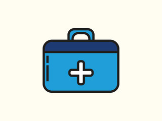 Medical Kit Icon in Flat Style Vector Design