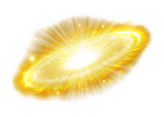 golden yellow glowing portal isolated on white background PNG