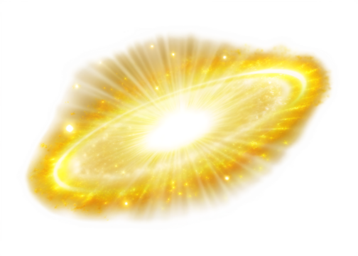 golden yellow glowing portal isolated on white background PNG