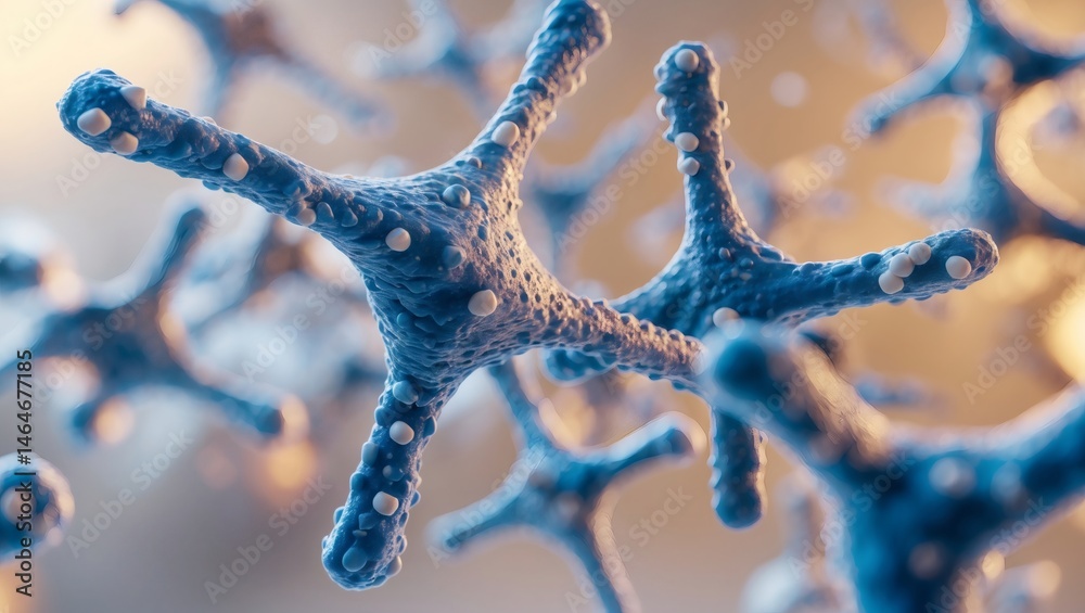 Poster microscopic structure image with intricate details and vibrant colors that reveal the beauty of the 