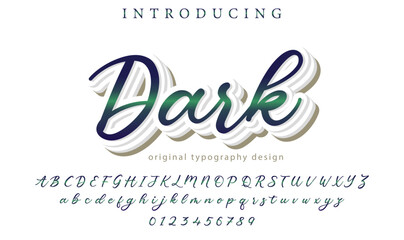 Dark Font Stylish brush painted an uppercase vector letters, alphabet, typeface