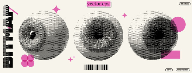 This artwork showcases a striking blend of bitmap textures and y2k influences, integrating dadaism with a playful color palette.