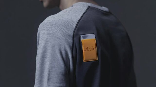 Back view of a shirt with a distinctive patch