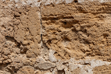Fragment of the ancient stone fortress wall