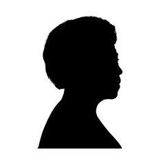 Silhouette of an elderly Black woman – vector illustration