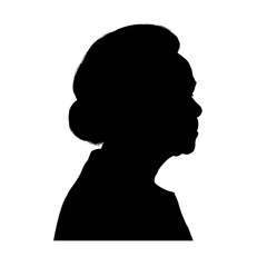 Silhouette of an elderly Black woman – vector illustration