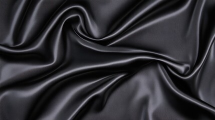 Obraz premium Elegant dark gray silk fabric texture background smooth soft folds luxurious material seamless drape