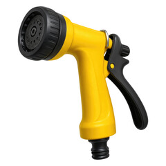 Yellow Plastic Garden Hose Spray Nozzle with Adjustable Spray Patterns for Watering