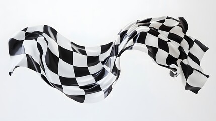 Flowing checkered racing flag against a plain background.