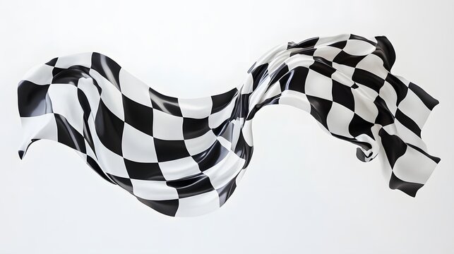 Flowing checkered racing flag against a plain background.