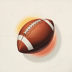 A digital illustration showcases a classic American football