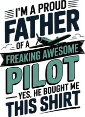 Awesome pilot Father's Day t-shirt design 