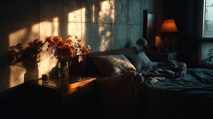 Sunlight streams into a bedroom