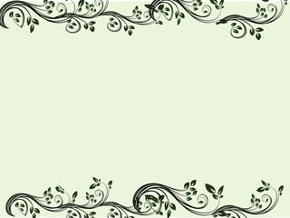 Elegant Green Floral Design Border for Invitations and Cards