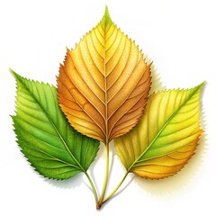 autumn leaves isolated on white background