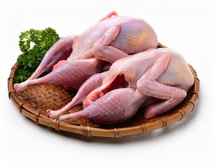quail meat isolated on white background