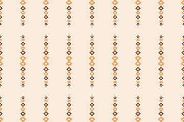 Ethnic ikat traditional motif fabric pattern geometric style.African Ikat embroidery Ethnic oriental pattern white cream brown background wallpaper. Abstract,vector.Texture,frame,decoration.