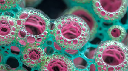 texture from detergent bubbles on dark background