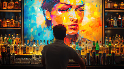 Close up of bartender at work highlighting drink mixing techniques and fine cocktail details