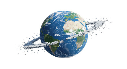 Isolated Earth with Space Debris Ring