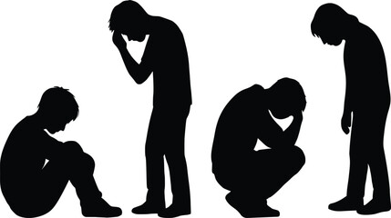  Human Sadness and Mental Struggle Poses