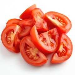 Sliced Tomatoes on White Background (2)