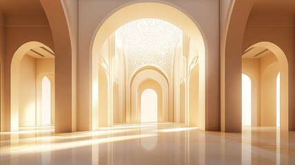 Fototapeta premium Serene architectural study of arches, minimal composition conveying quiet reverence