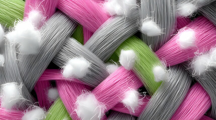 weave pattern with frayed edges and mixed fibers
