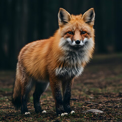 Fototapeta premium Red Fox in Forest: Wildlife Photography, Nature Image