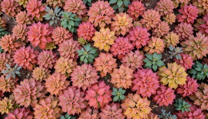 Vibrant foliage in various colors fills the frame.