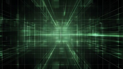 Digital Matrix: A futuristic abstract background with a digital matrix of glowing lines and grids. 
