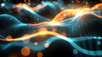 Digital Flow: A mesmerizing digital representation of interconnected networks and flowing data streams, rendered with glowing lines, evoking a sense of technological innovation and futuristic design. - Powered by Adobe