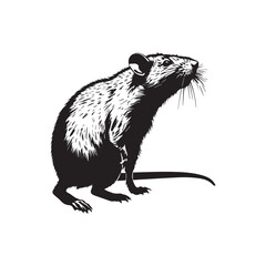 Rat silhouette animal black vector