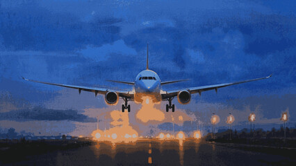 Aerial Ascent Flow airplane taking isolated watercolor vector illustration svg