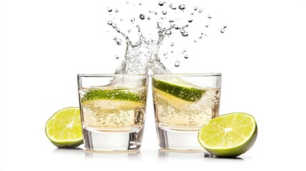 Fototapeta premium Cocktail glass on white background