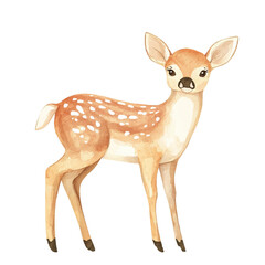 Fototapeta premium yuniazizah__A_Deer_simple_cartoon_drawing_watercolor_icon_model_2c2c1c18-a53c-4888-ab3f-d3eba03c500a
