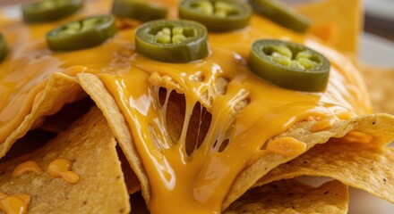 Nachos with cheese and jalapenos