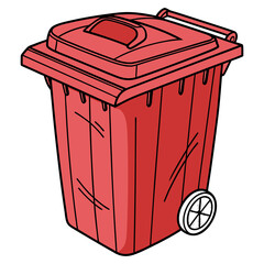 Please Use Dustbin red Icon Eco Friendly Waste Disposal Vector