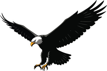 Eagle Flying Silhouette Black Vector