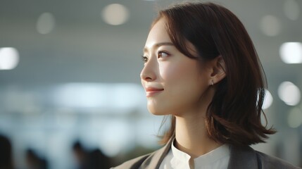 Obraz premium ビジョンを見据える若手ビジネスパーソン