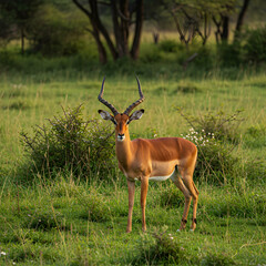 Naklejka premium Majestic Impala in African Savanna: Stunning Wildlife Photography