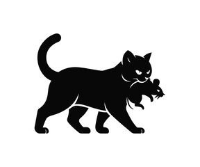 Obraz premium Cat with mouse vector