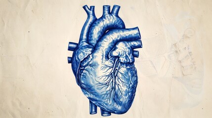 Detailed anatomical illustration of a human heart