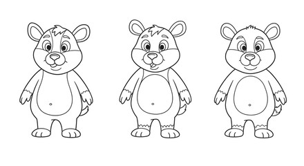 Naklejka premium Adorable Hamster Coloring Pages Three Cute Hamster Designs for Kids