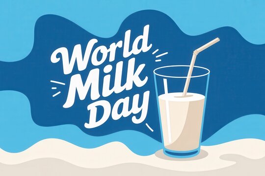 Celebrating World Milk Day with a refreshing glass of milk and a straw