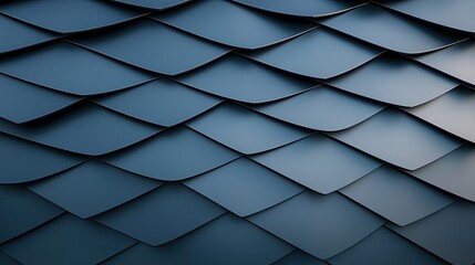 Fototapeta premium Abstract geometric pattern of overlapping, dark gray, square tiles, creating a scaly texture