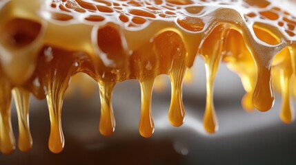 Dripping honey-like substance