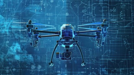 Drone with circuit background